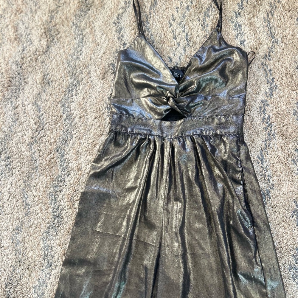 Angie Shimmering Silver Jumpsuit - Picture 5 of 9
